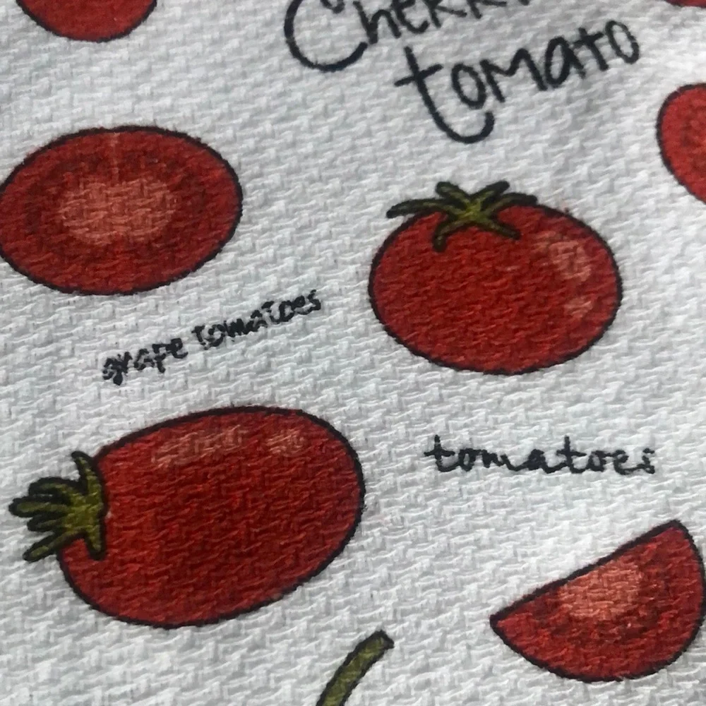 Cherry Tomato Print Kitchen Towels